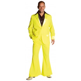 70s kostuum fluor geel