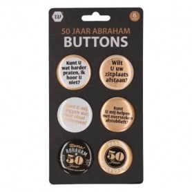 Abraham 50 jaar buttons