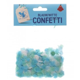 Blauw/witte confetti 