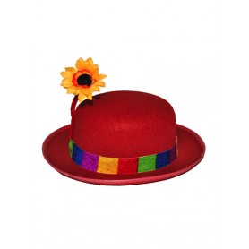 clown hoed met bloem