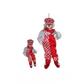 Clown rood wit 50cm