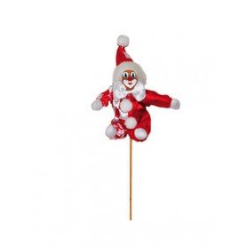 clown rood wit stokje 13cm