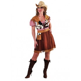 Cowgirl met ruiten bloesje