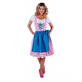 Dirndl 3 dlg roze/wit