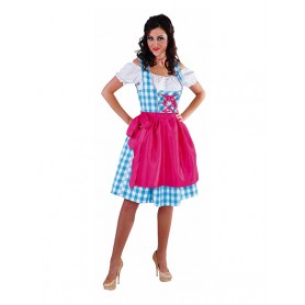 Dirndl 3 dlg turquoise/wit