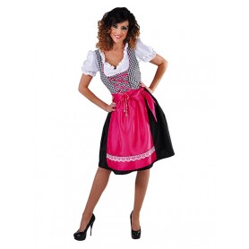 Dirndl lux - pink/zwart/wit