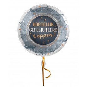 Folieballon helium gefeliciteerd topper