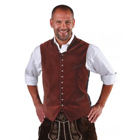 Gilet, velour, edelweiss gold - Bruin