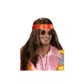 Pruik hippie met haarband