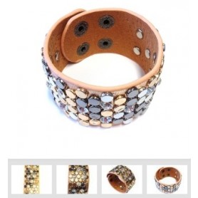 Luxe armband roze studs