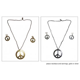 Peace ketting + oorbellen