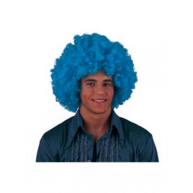 Pruik afro turquoise - man