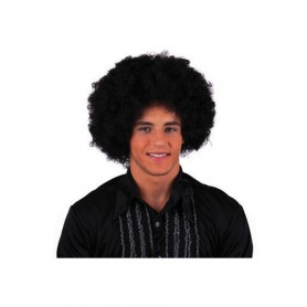 Afro pruik zwart medium